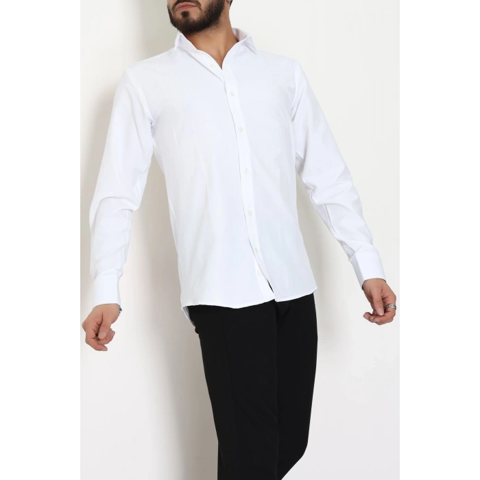 Klasik Pamuklu Erkek Slimfit Gömlek Beyaz - 70874.1970.