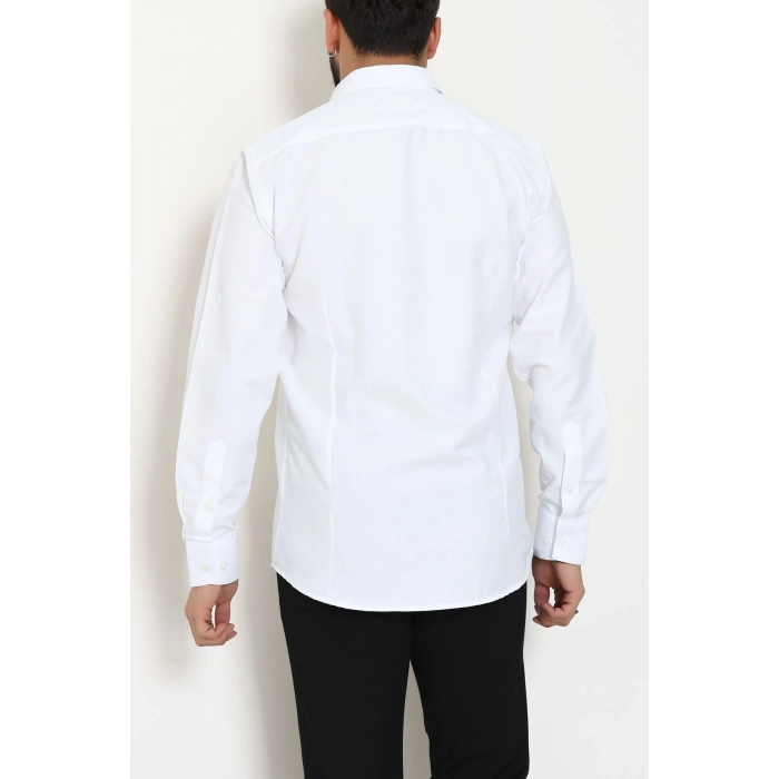 Klasik Pamuklu Erkek Slimfit Gömlek Beyaz - 70874.1970.