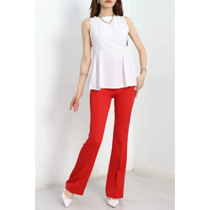 Kloş Kesim Bluz Beyaz - 70432.1949.