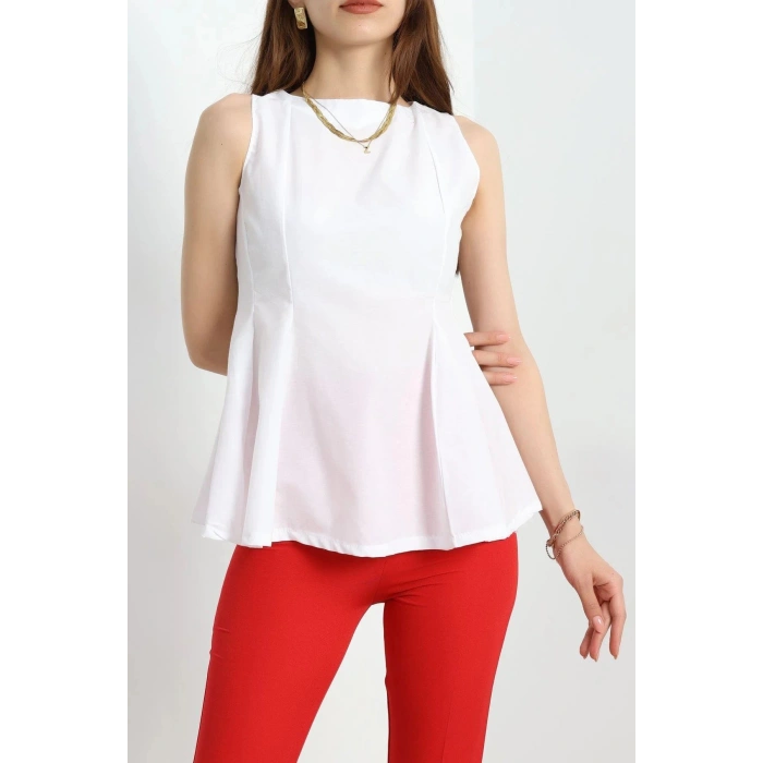 Kloş Kesim Bluz Beyaz - 70432.1949.