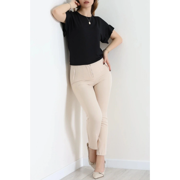 Kolları Fırfırlı Bluz Siyah - 20772.599.