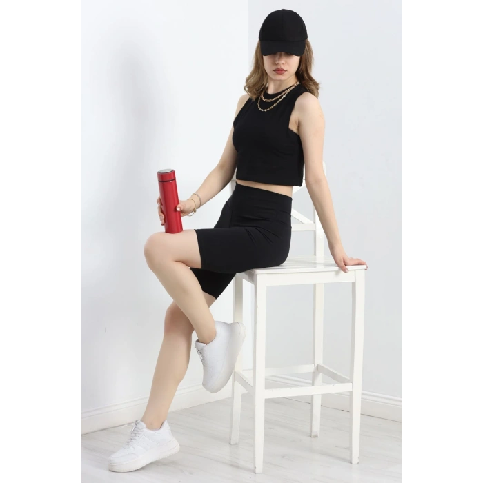 Kolsuz Crop Geniş Atlet Siyah - 21755.200.