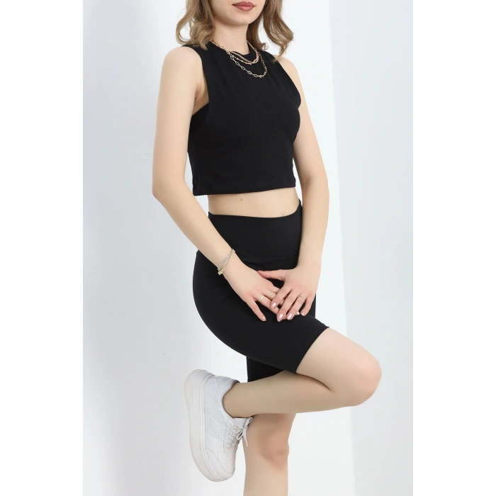 Kolsuz Crop Geniş Atlet Siyah - 21755.200.