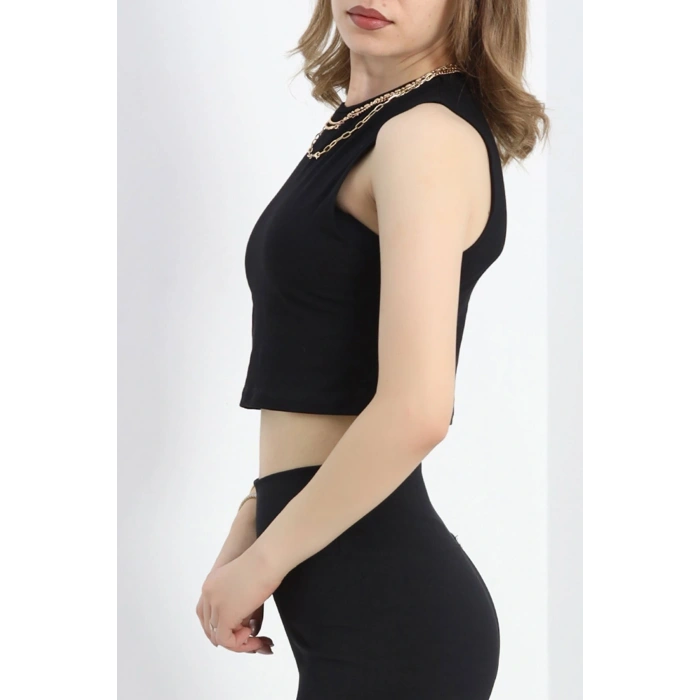 Kolsuz Crop Geniş Atlet Siyah - 21755.200.