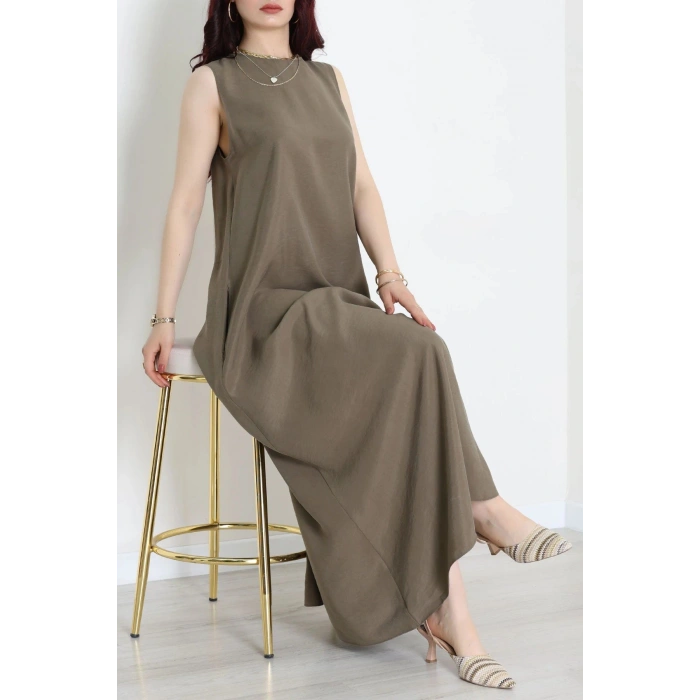 Kolsuz Salaş Modal Elbise Haki - 80913.1837.
