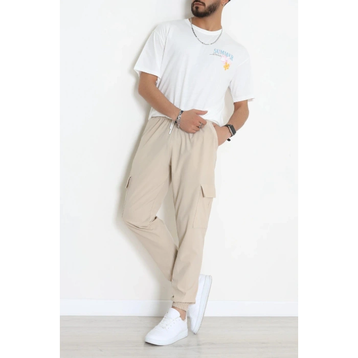 Kompak Penye Baskılı Unisex Oversize Tişört Beyazçiçekli - 55135.1872.