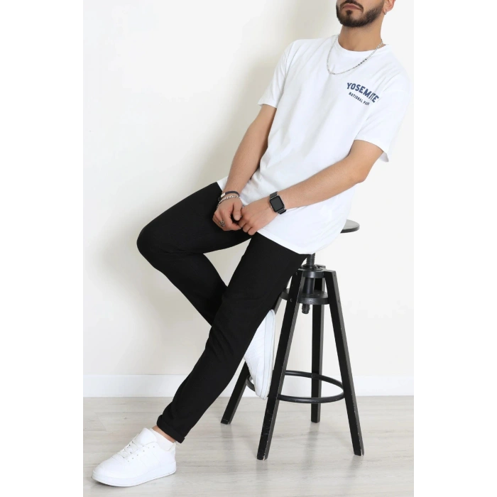 Kompak Penye Baskılı Unisex Oversize Tişört Beyazlaci - 55135.1872.