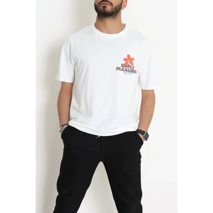 Kompak Penye Baskılı Unisex Oversize Tişört Ekrukahve - 55135.1872.