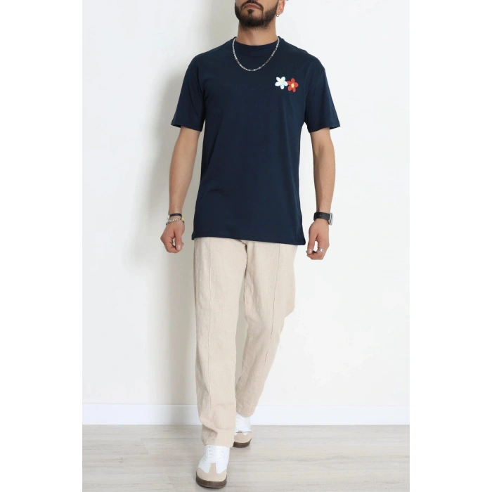 Kompak Penye Baskılı Unisex Oversize Tişört Laciçiçek - 55135.1872.