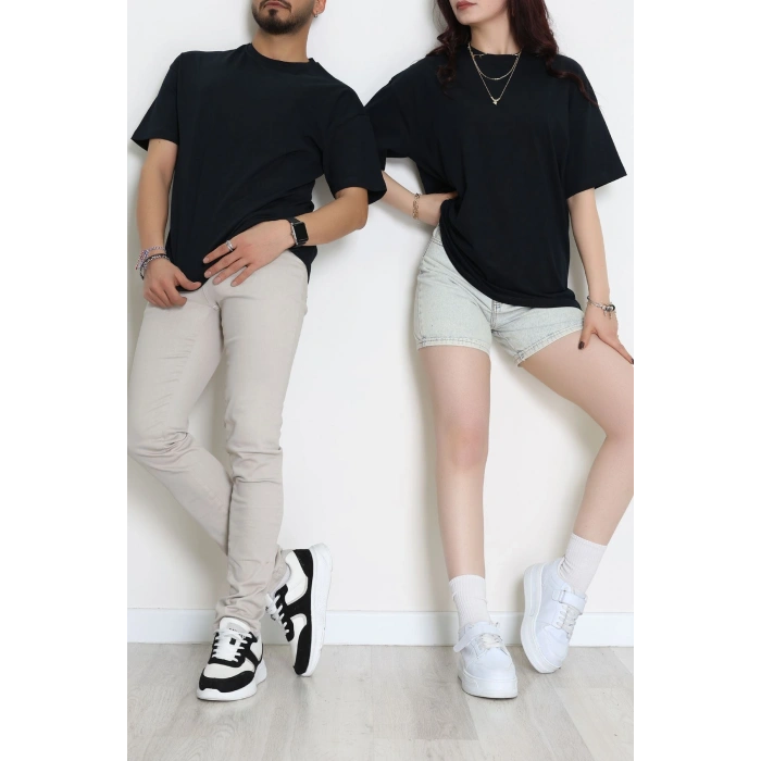Kompak Penye Ünisex Baskısız Oversize Tişört Laci - 55045.1872.