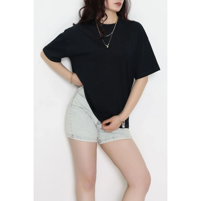 Kompak Penye Ünisex Baskısız Oversize Tişört Laci - 55045.1872.