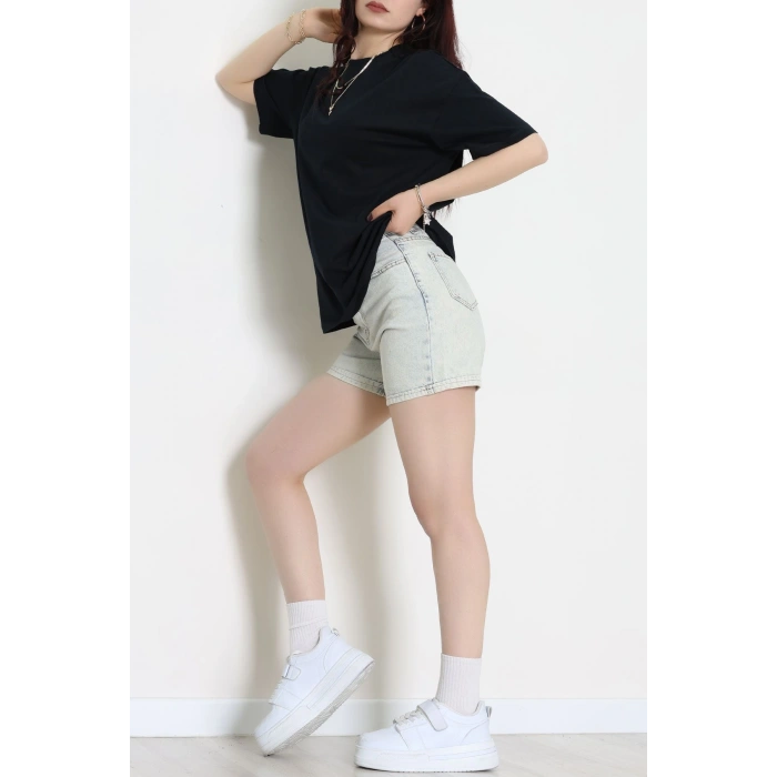 Kompak Penye Ünisex Baskısız Oversize Tişört Laci - 55045.1872.