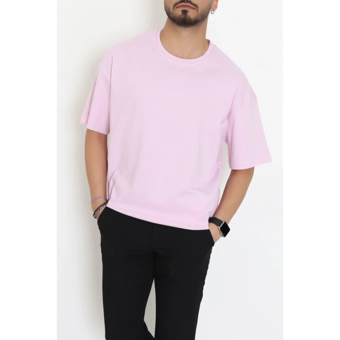 Kompak Penye Ünisex Baskısız Oversize Tişört Lila - 55045.1872.