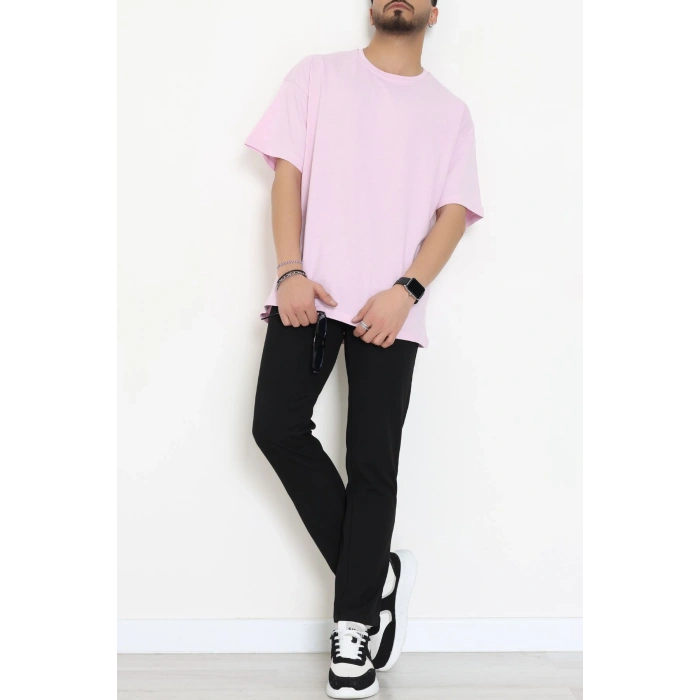 Kompak Penye Ünisex Baskısız Oversize Tişört Lila - 55045.1872.