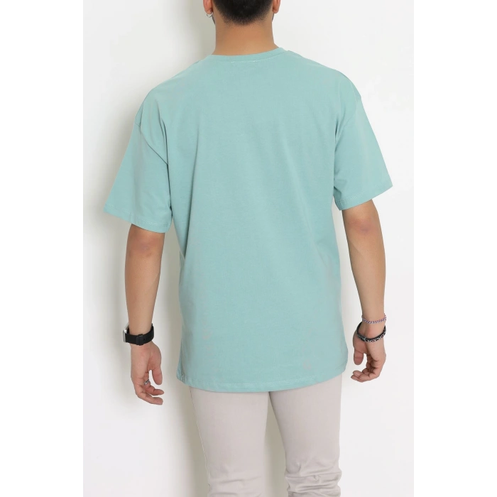 Kompak Penye Ünisex Baskısız Oversize Tişört Mint - 55045.1872.