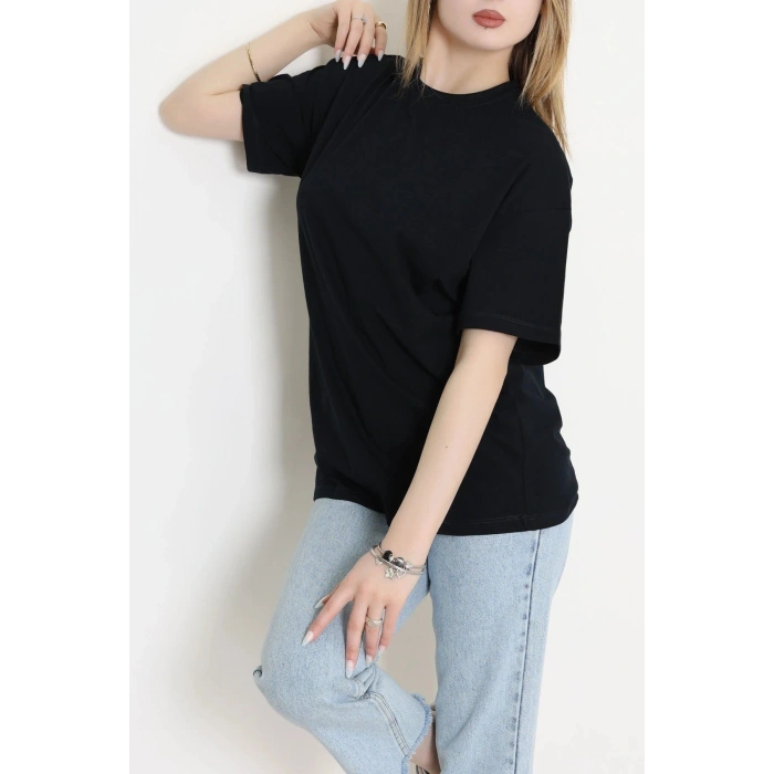 Kompak Penye Ünisex Oversize Tişört Koyulaci - 55045.1872.