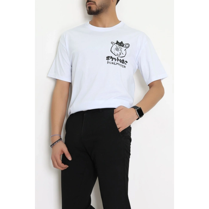 Kompakt Penye Unisex Tişört Beyazfüme - 55064.1872.