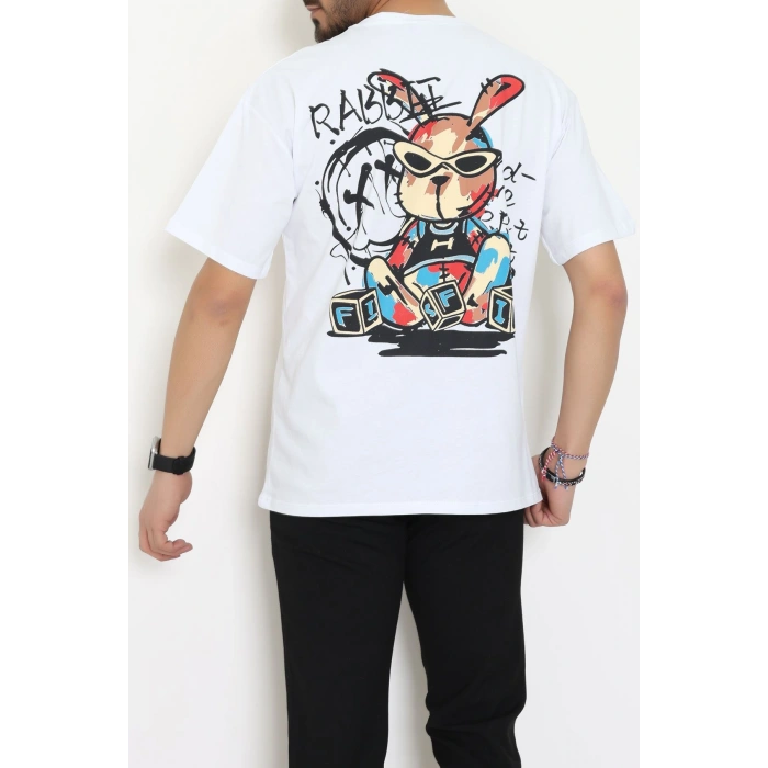 Kompakt Penye Unisex Tişört Beyazkırmızı - 55064.1872.