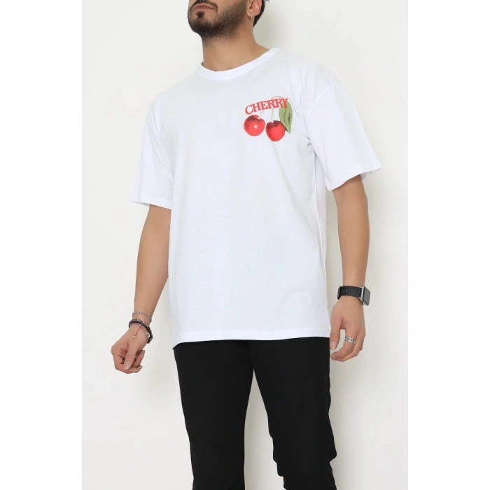 Kompakt Penye Unisex Tişört Beyazkırmızı1 - 55064.1872.