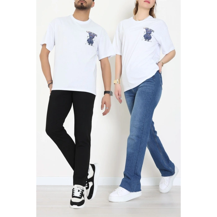 Kompakt Penye Unisex Tişört Beyazlaci - 55064.1872.