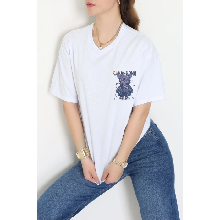 Kompakt Penye Unisex Tişört Beyazlaci - 55064.1872.