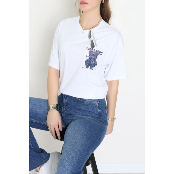 Kompakt Penye Unisex Tişört Beyazlaci - 55064.1872.