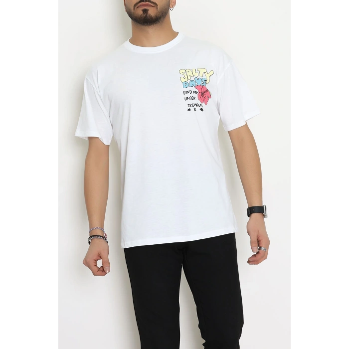 Kompakt Penye Unisex Tişört Beyazsarı - 55064.1872.