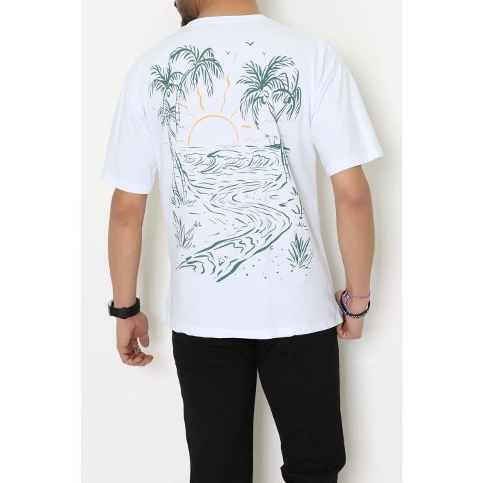 Kompakt Penye Unisex Tişört Beyazzümrüt - 55064.1872.