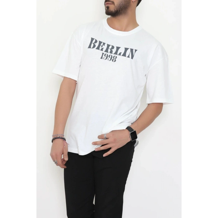 Kompakt Penye Unisex Tişört Ekrubej - 55064.1872.