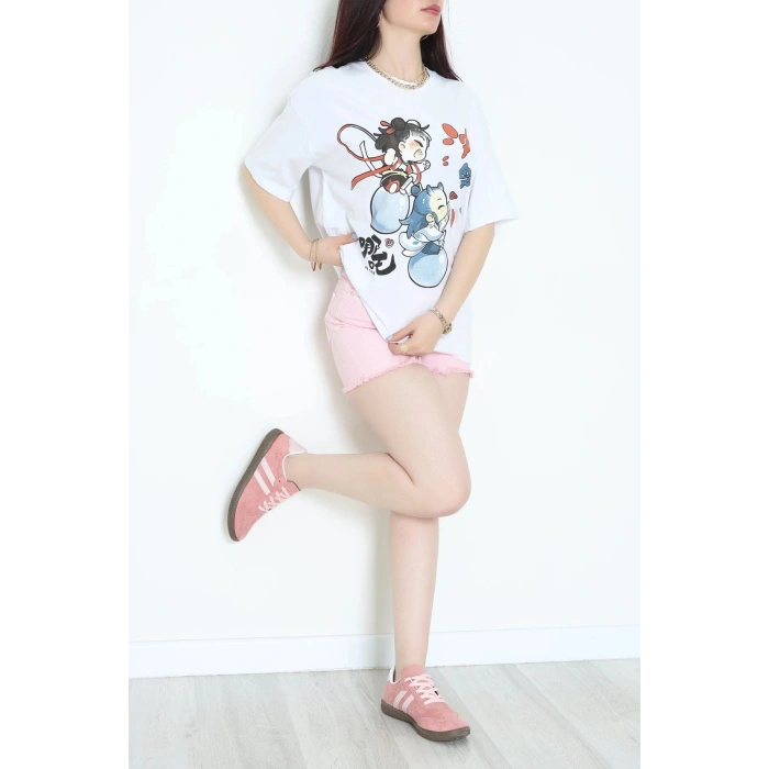 Kompakt Penye Unisex Tişört Ekrukiremit - 55064.1872.