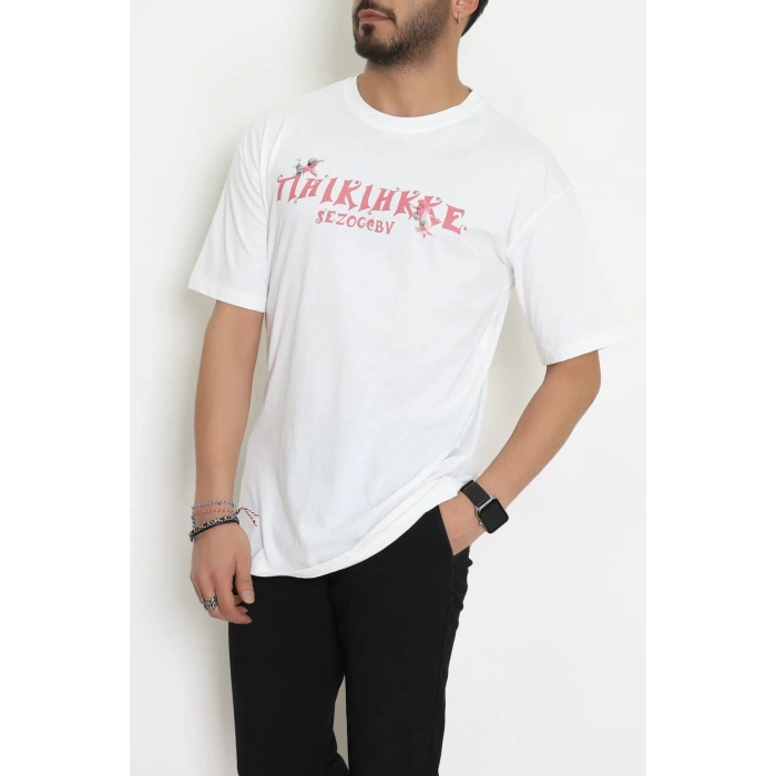 Kompakt Penye Unisex Tişört Ekrupembe - 55064.1872.