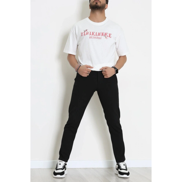 Kompakt Penye Unisex Tişört Ekrupembe - 55064.1872.