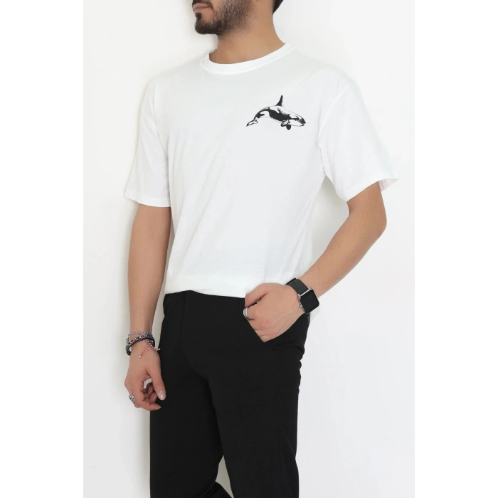 Kompakt Penye Unisex Tişört Ekrusiyah - 55064.1872.