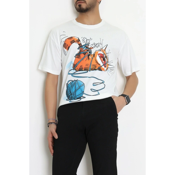 Kompakt Penye Unisex Tişört Ekruturuncu - 55064.1872.