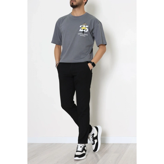 Kompakt Penye Unisex Tişört Gribeyaz - 55064.1872.