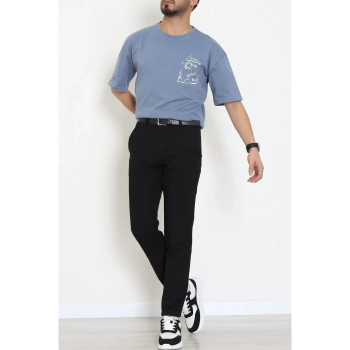 Kompakt Penye Unisex Tişört İndigo - 55064.1872.