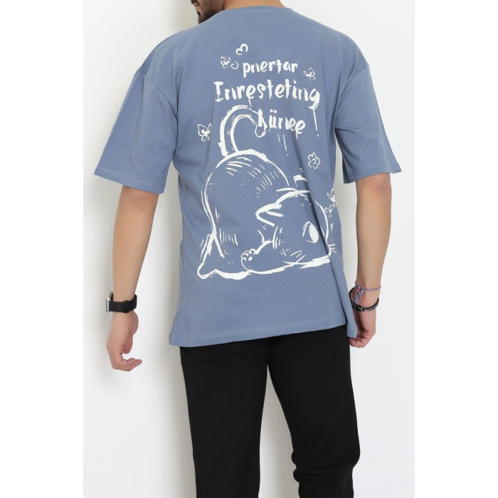 Kompakt Penye Unisex Tişört İndigo - 55064.1872.