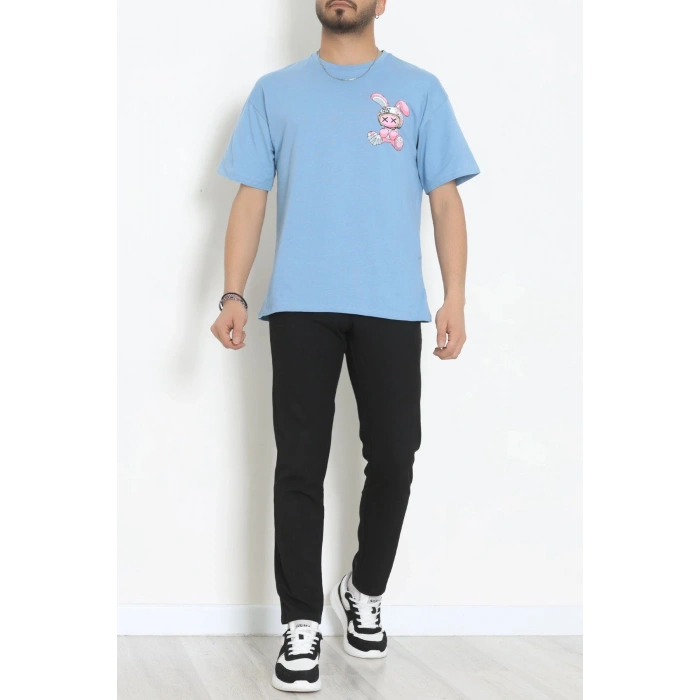 Kompakt Penye Unisex Tişört İndigopembe - 55064.1872.