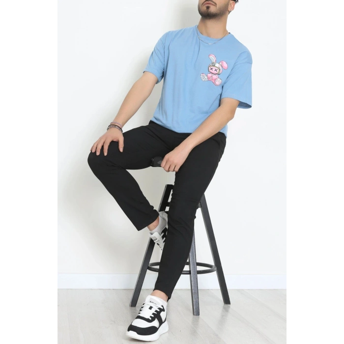 Kompakt Penye Unisex Tişört İndigopembe - 55064.1872.