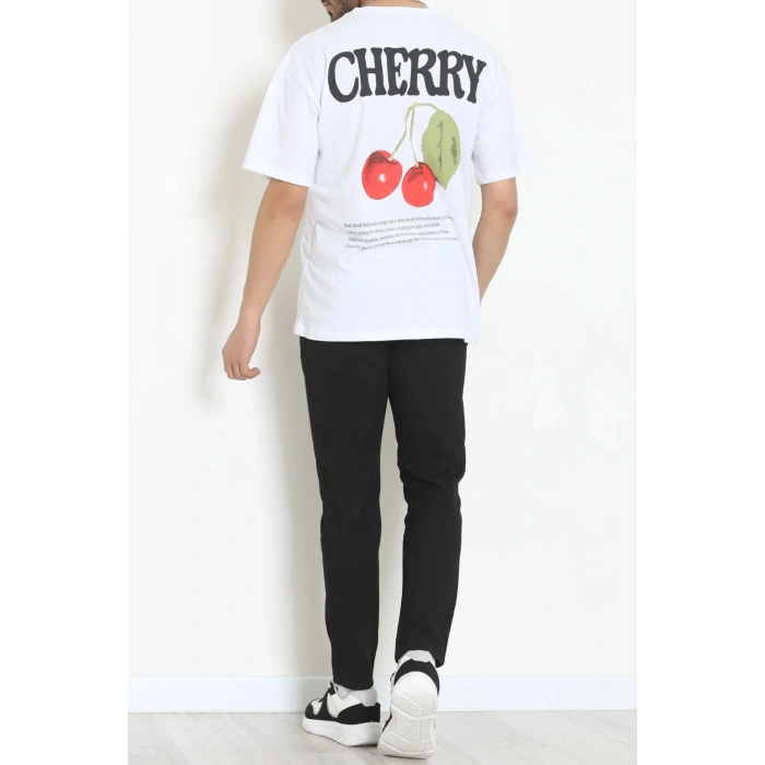 Kompakt Penye Unisex Tişört Kırmızıbeyaz - 55064.1872.