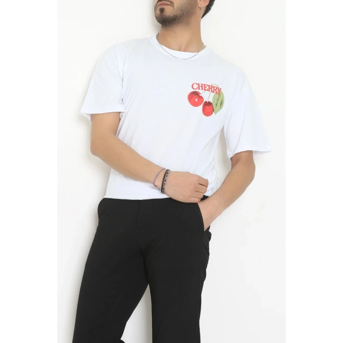 Kompakt Penye Unisex Tişört Kırmızıbeyaz - 55064.1872.