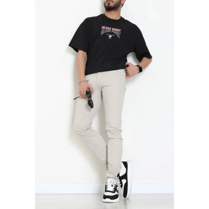 Kompakt Penye Unisex Tişört Kırmızısiyah - 55064.1872.