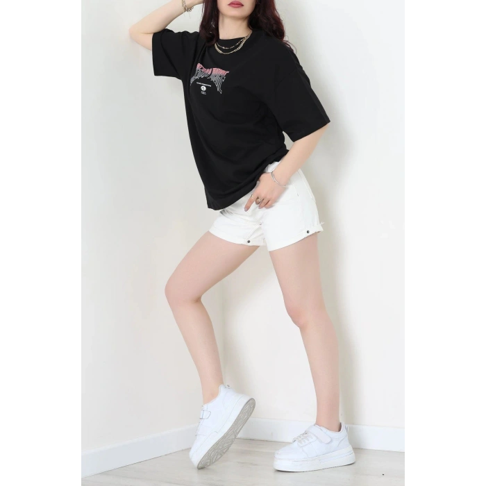 Kompakt Penye Unisex Tişört Kırmızısiyah - 55064.1872.