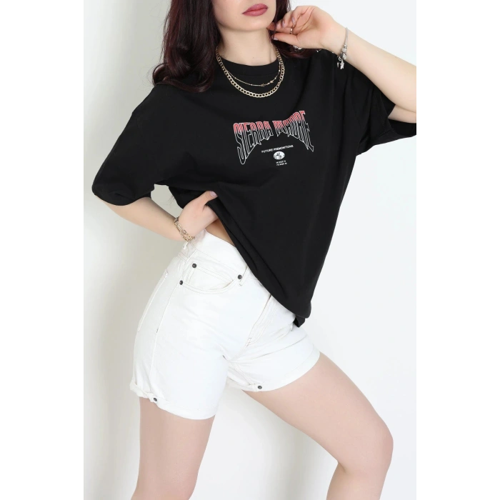 Kompakt Penye Unisex Tişört Kırmızısiyah - 55064.1872.
