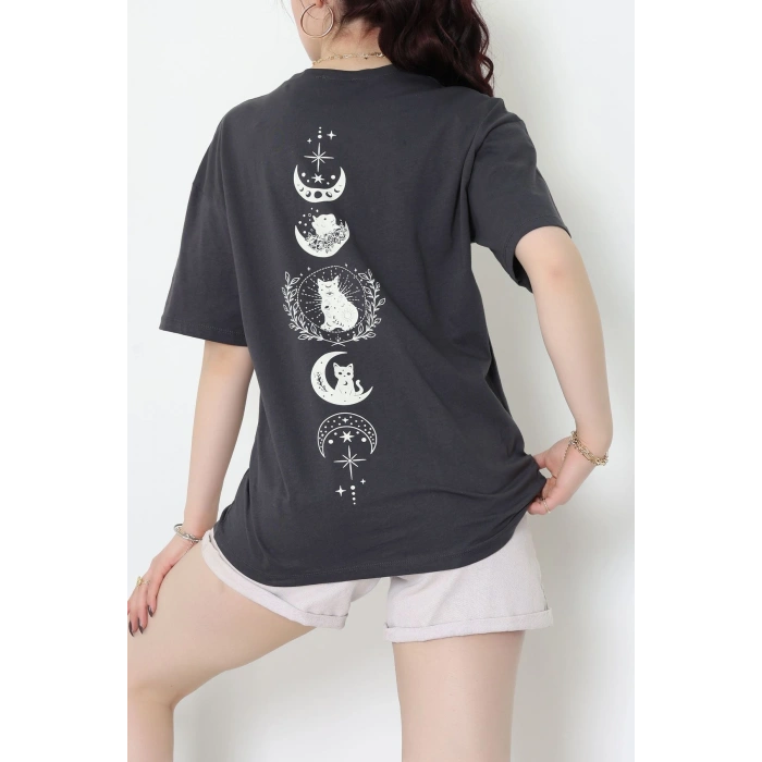 Kompakt Penye Unisex Tişört Koyufüme - 55064.1872.