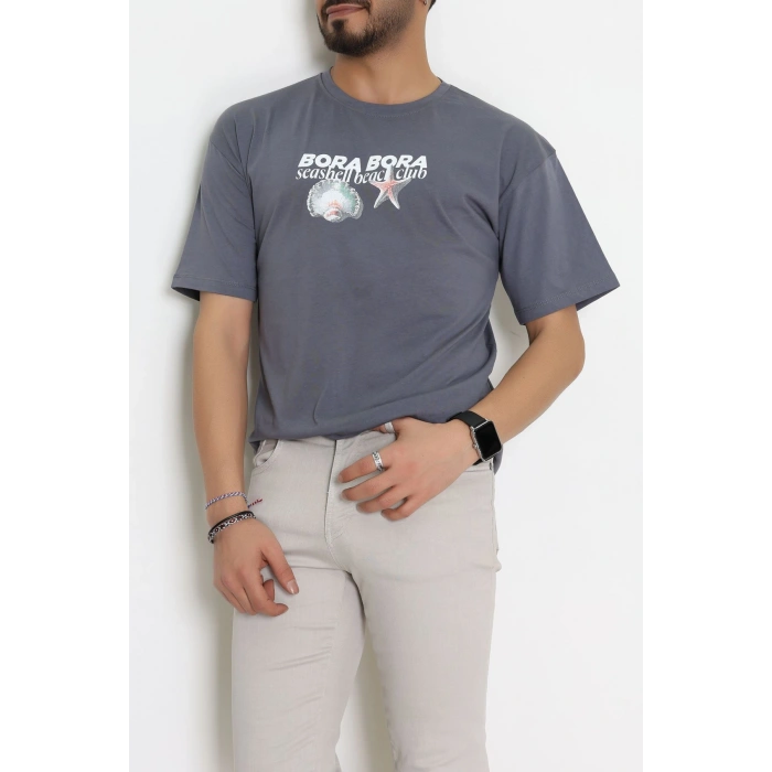 Kompakt Penye Unisex Tişört Koyugri - 55064.1872.