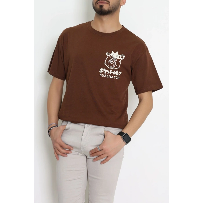 Kompakt Penye Unisex Tişört Kremkahve - 55064.1872.