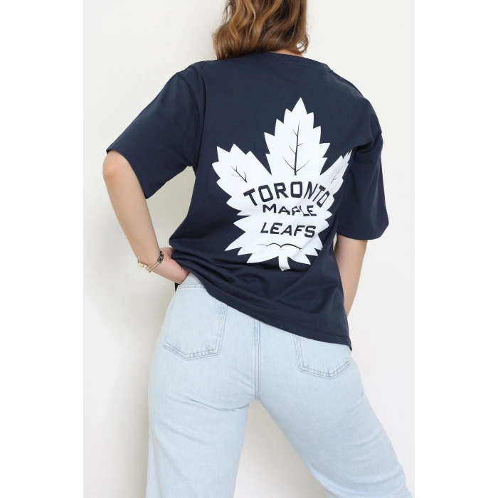 Kompakt Penye Unisex Tişört Lacivert - 55064.1872.