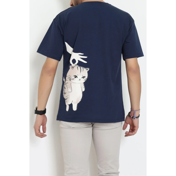 Kompakt Penye Unisex Tişört Lacivertkrem - 55064.1872.