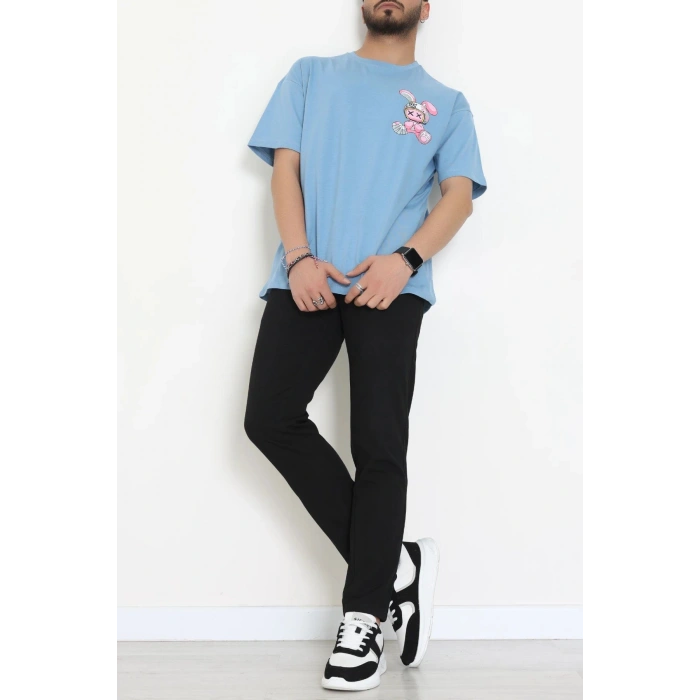 Kompakt Penye Unisex Tişört Mavipembe - 55064.1872.